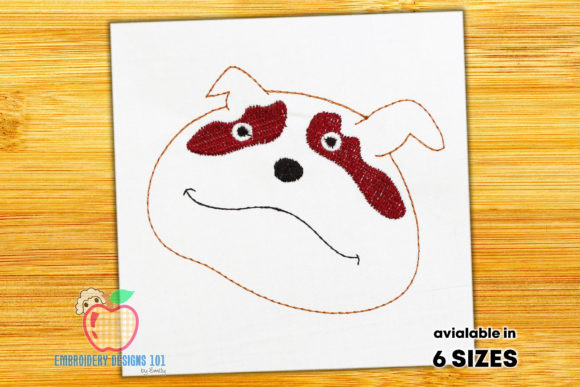 Cute Bulldog Face Sketch