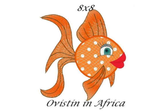 Orange Sassy Applique Fish